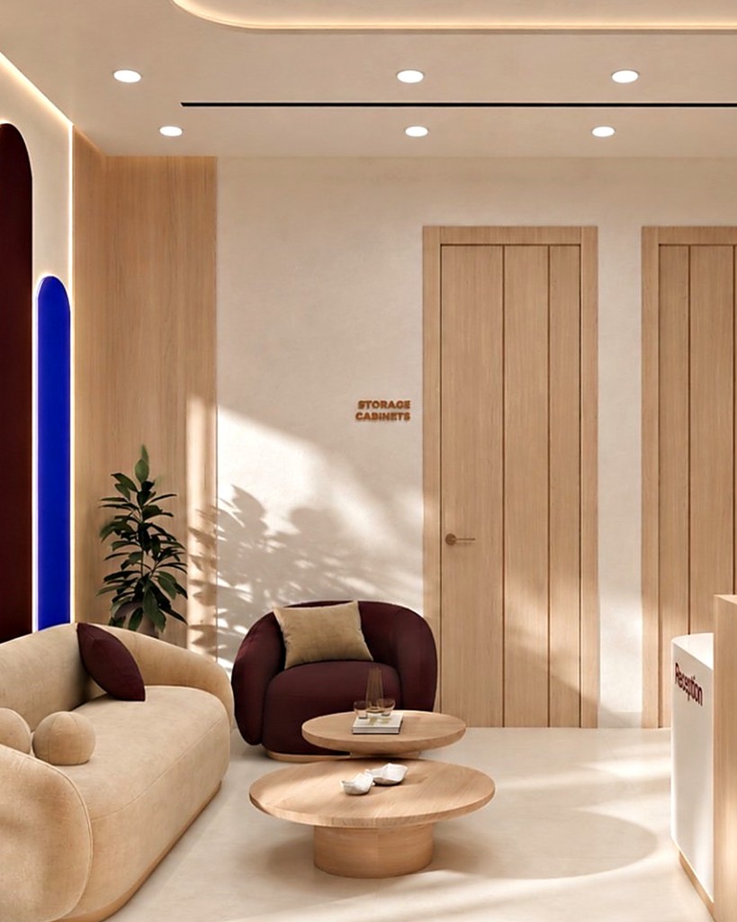 The lounge and reception area at the Hiba by Anthalora clinic in Dubai